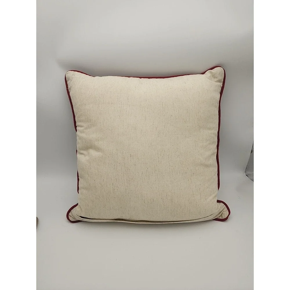 PIER 1 MERRY and BRIGHT Holly Sprig THROW PILLOW Red And Green Plaid 18